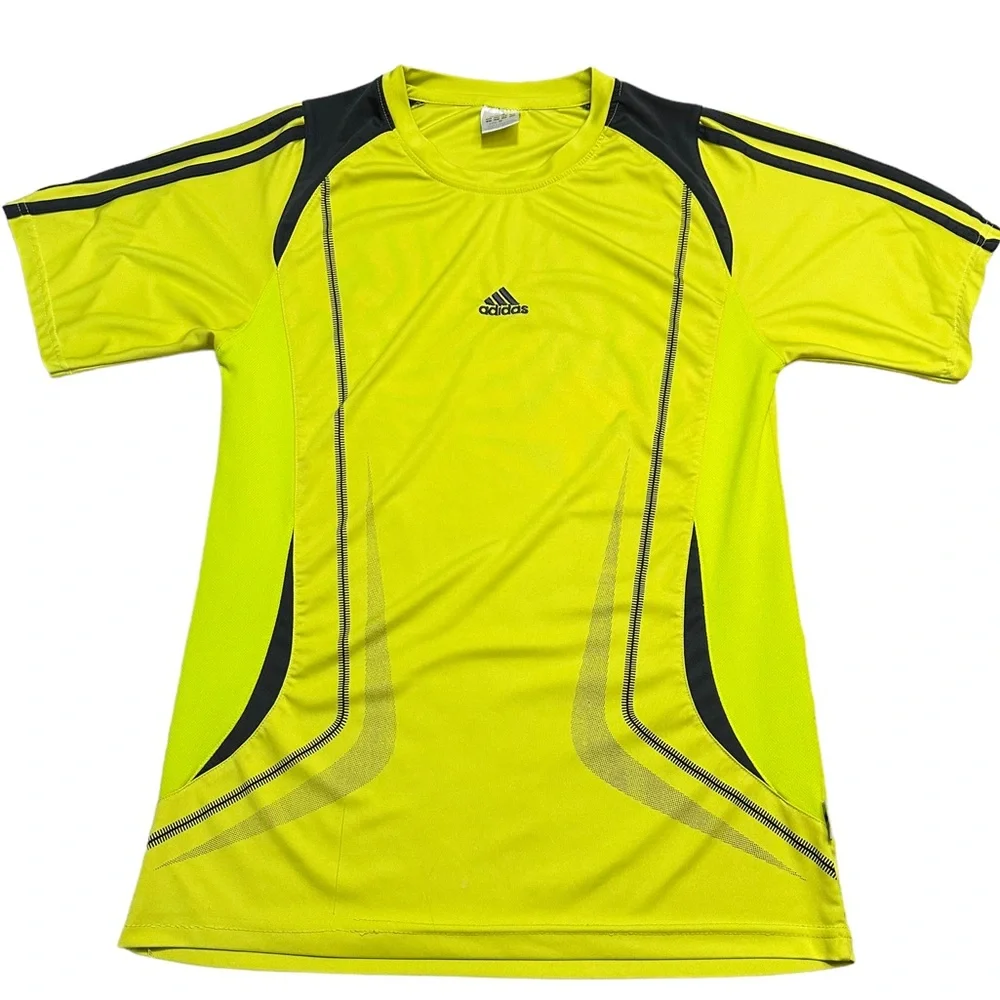 Adidas Cycling Jersey Mens Medium Hi Vis Yellow Performance Bike Shirt